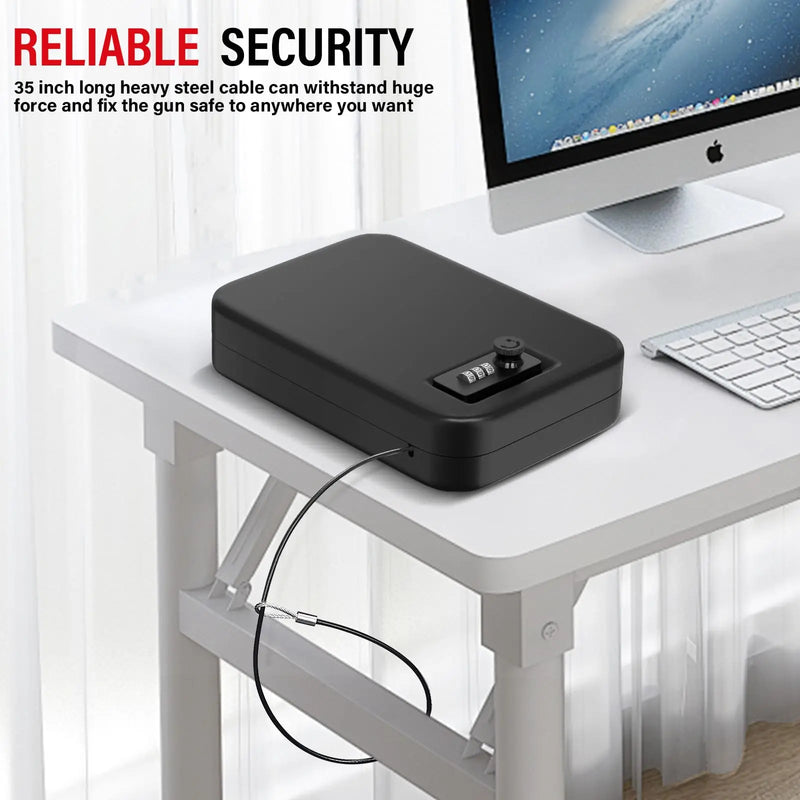 Load image into Gallery viewer, Security Safe Box Personal Safe with Steel Combination Lock and Security Cable Home Safe Anti-Theft Digital Home Gun Safe Box
