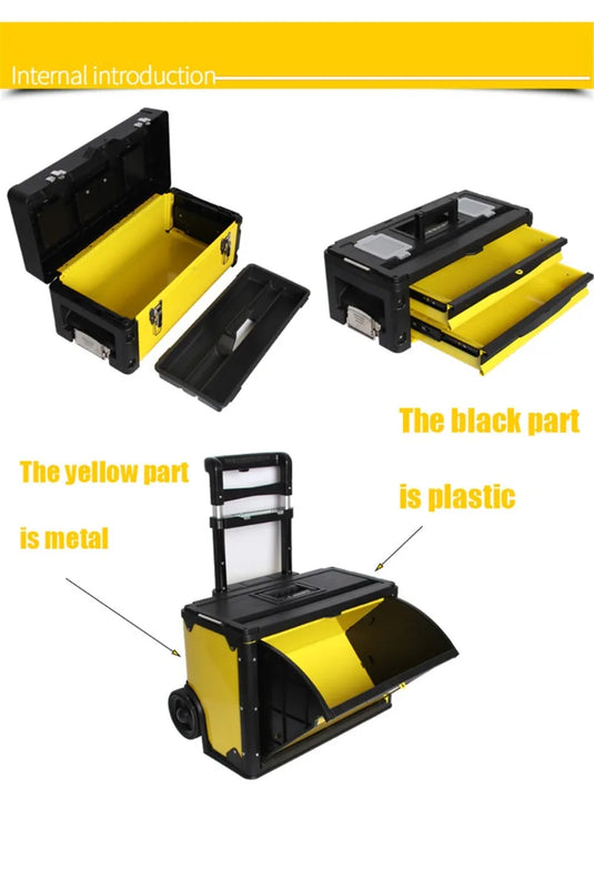 Tool Box Storage Professional Big Metal Removable Three-layers Alloy Tool Box Workshop Storage Hardware Electrician Product