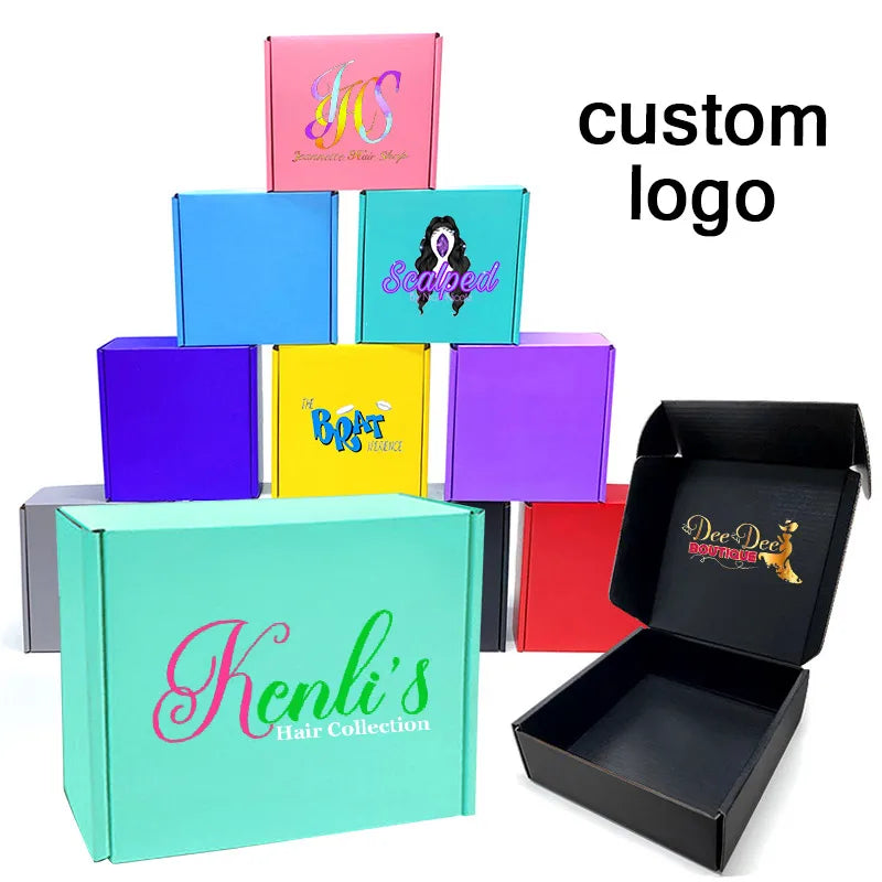 Load image into Gallery viewer, Shipping Boxes For Small Business 10Packs Cardboard Box For Shipping Customize Logo Gift Box Wig Packaging Storage Box
