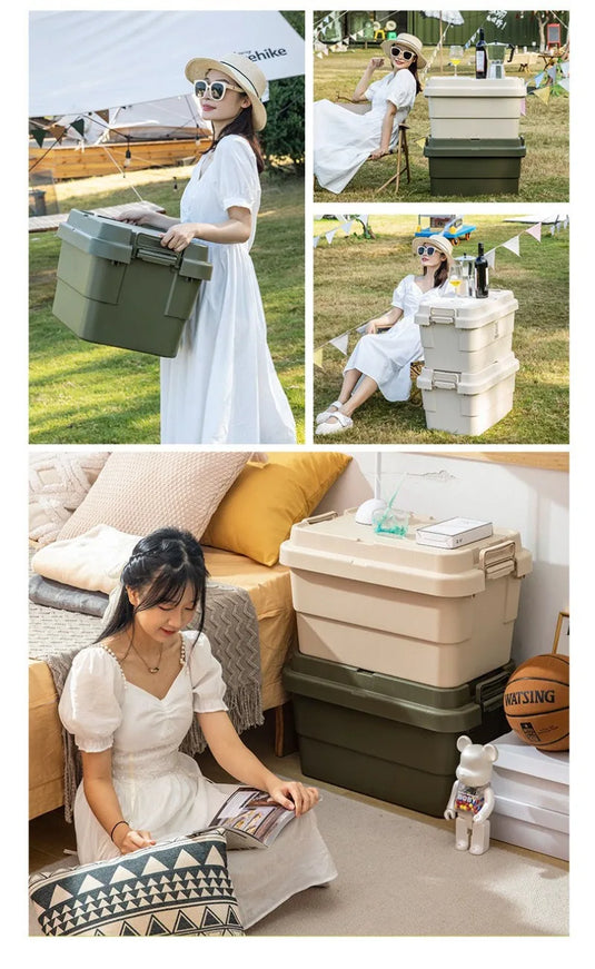 Large Capacity Household Storage Box Portable Outdoor Camping Picnic Waterproof Dustproof Multifunctional Home Storage Box