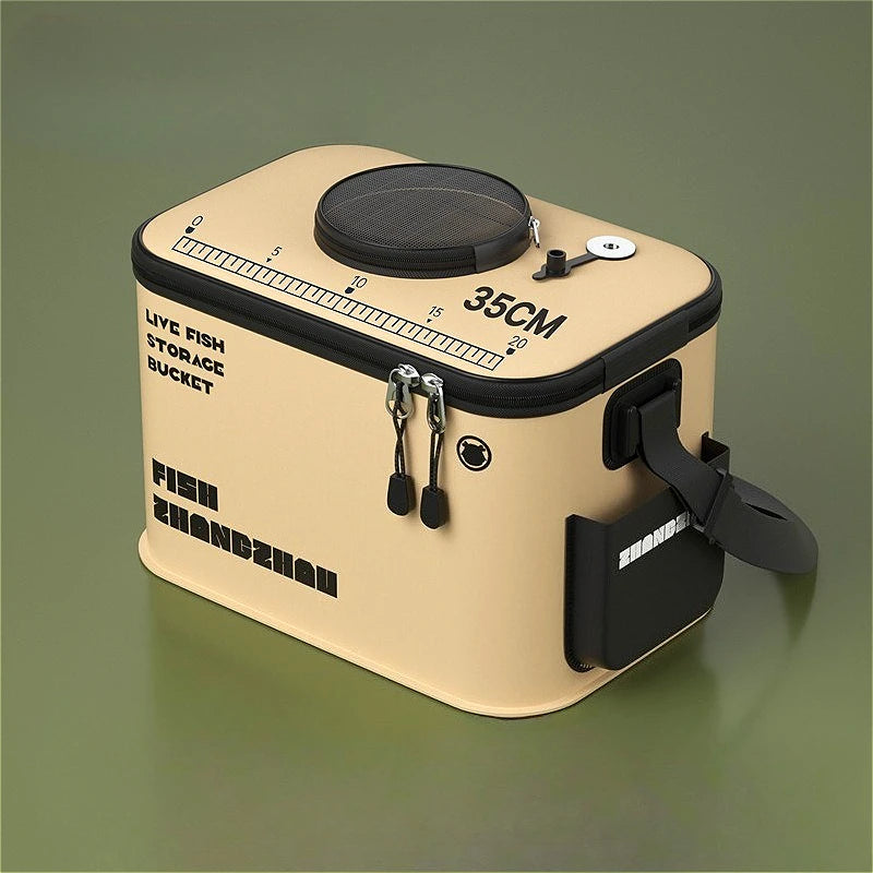 Load image into Gallery viewer, Folding fish bucket fish box large fishing bucket batch fishing bucket fishing bucket outdoor multifunctional  fishing bucket
