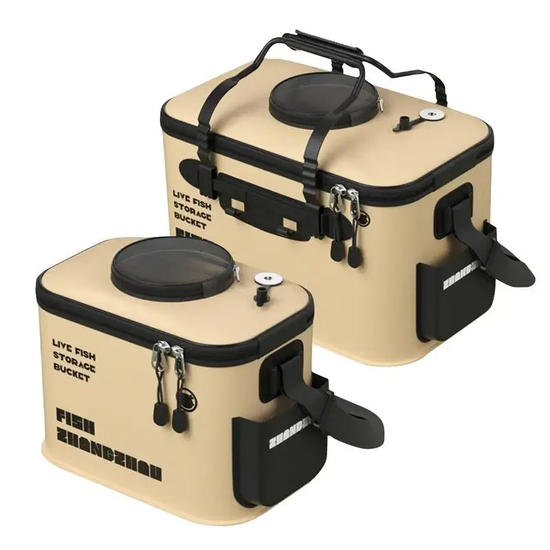 Load image into Gallery viewer, Folding fish bucket fish box large fishing bucket batch fishing bucket fishing bucket outdoor multifunctional  fishing bucket
