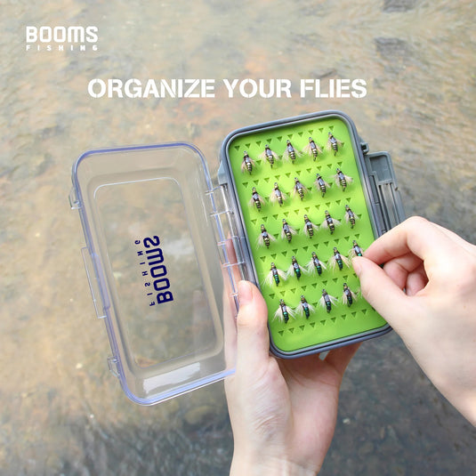 Booms Fishing FFB Fly Fishing Storage Transparent box Two-Sided Box Bait Storage Box Outdoors Fishing Tools Accessories