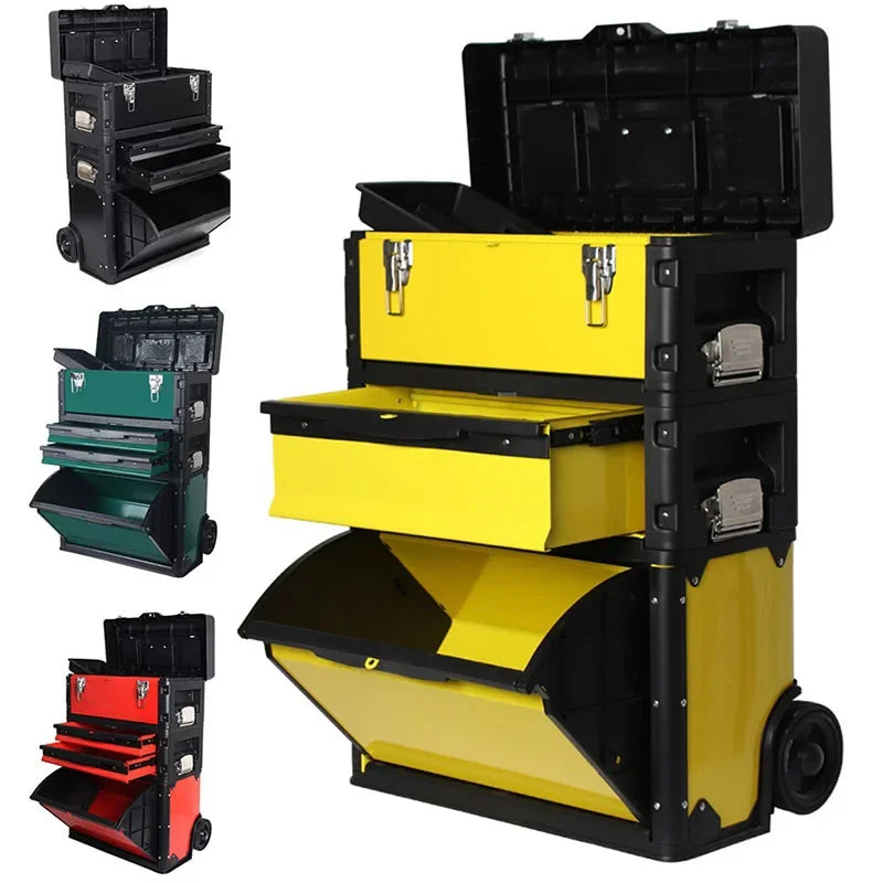 Load image into Gallery viewer, Tool Box Storage Professional Big Metal Removable Three-layers Alloy Tool Box Workshop Storage Hardware Electrician Product
