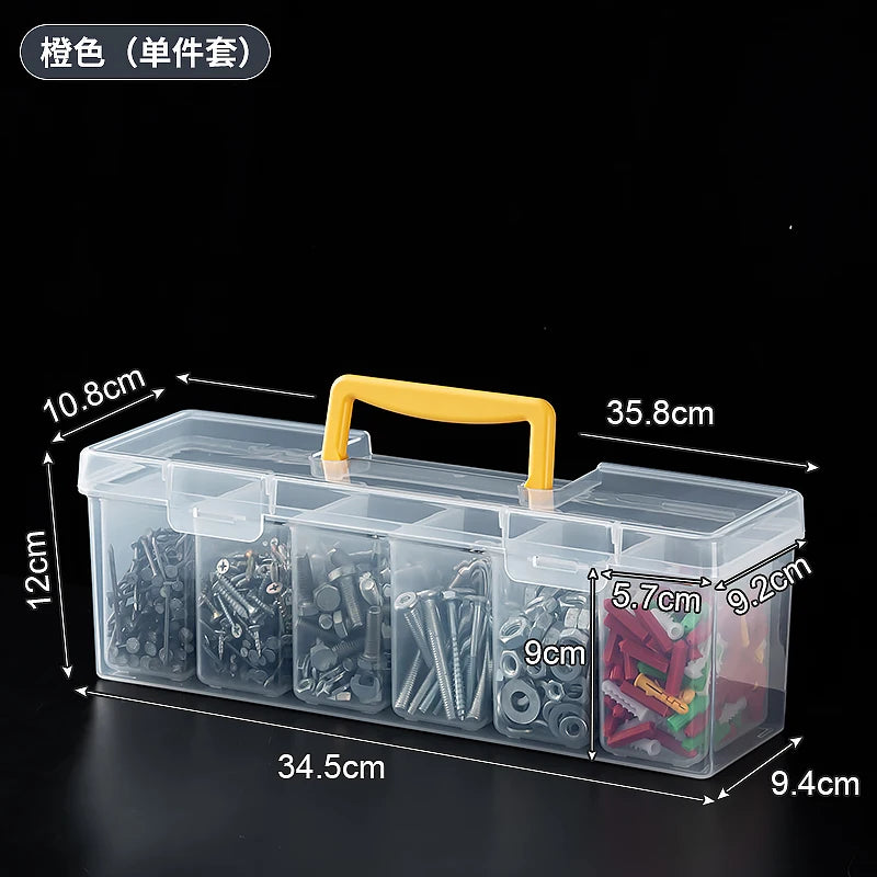 Load image into Gallery viewer, Transparent Handheld Toolbox Portable Large Capacity Thickened Plastic Hardware Tool Storage Box With Handle Tool Organizer Box
