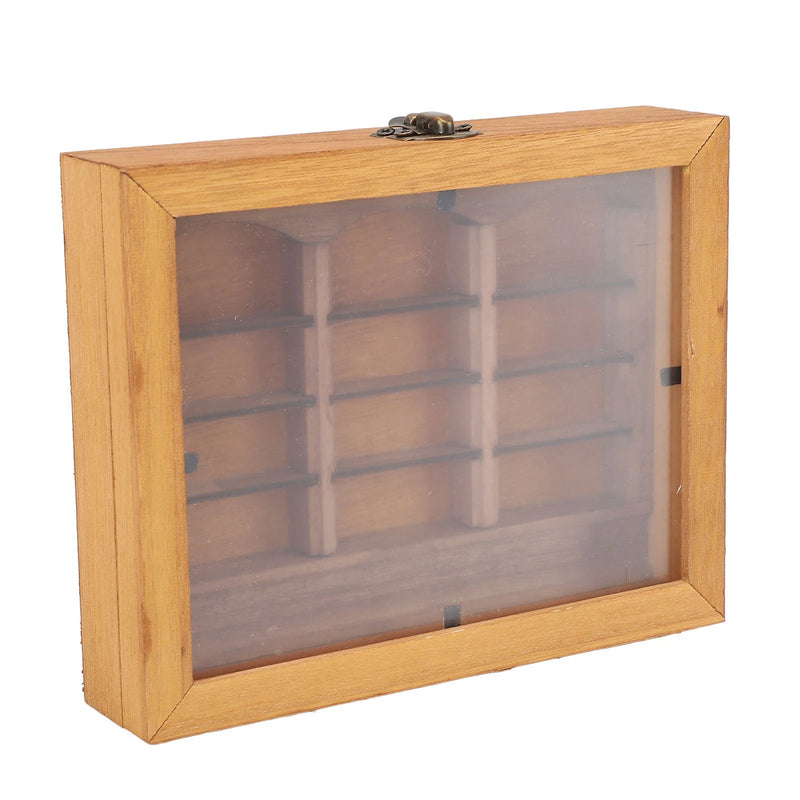 Load image into Gallery viewer, Miniature Bookshelf Decoration 196 Folded Books Miniature Book Boxes Display Case  Wood Stylish for Coffee Shop
