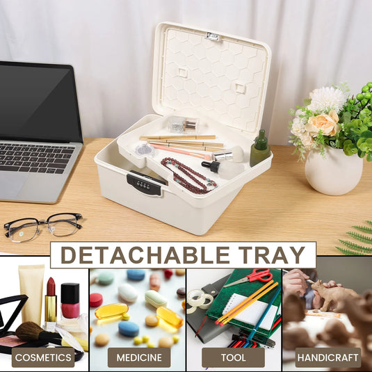 Digital Password Lock Safe Box Medicine Locking Box Portable Passport Files Cash Jewelry Privacy Security Organizer Case