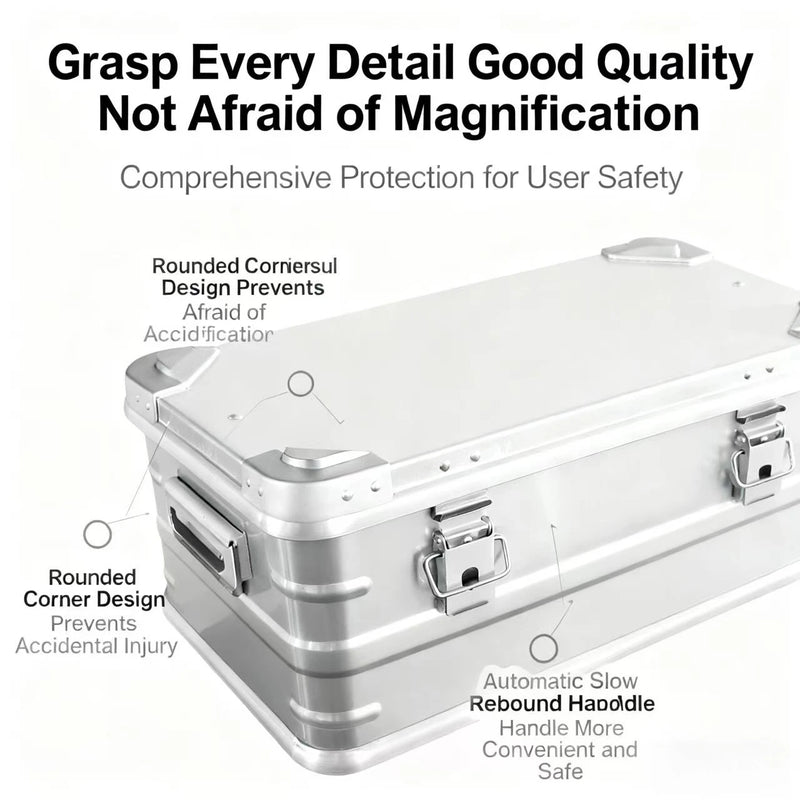 Load image into Gallery viewer, 30L 50L 80L Aluminum Alloy Travel Storage Box Silver Storage Box for Camping Household Car Picnic Travel Camping Outdoor storage
