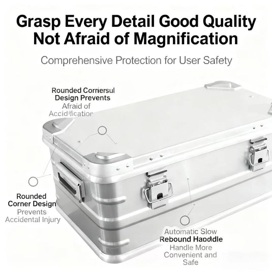 30L 50L 80L Aluminum Alloy Travel Storage Box Silver Storage Box for Camping Household Car Picnic Travel Camping Outdoor storage