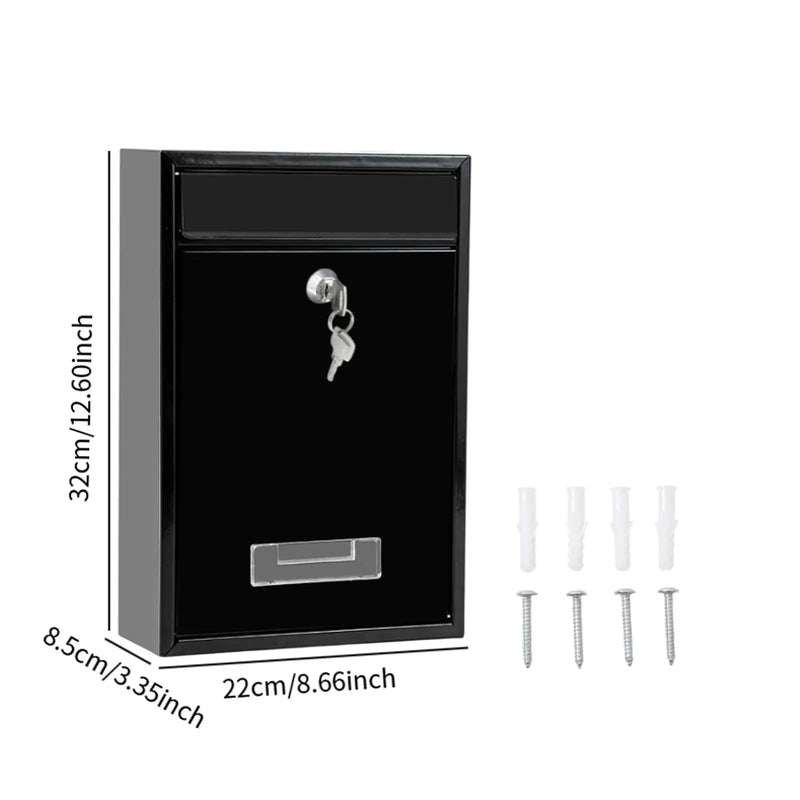 Load image into Gallery viewer, Wall Mounted Mailbox Lockable with 2 Keys Postbox Iron Post Letter Mail Insertion for Outdoor Home Office External Gate Door
