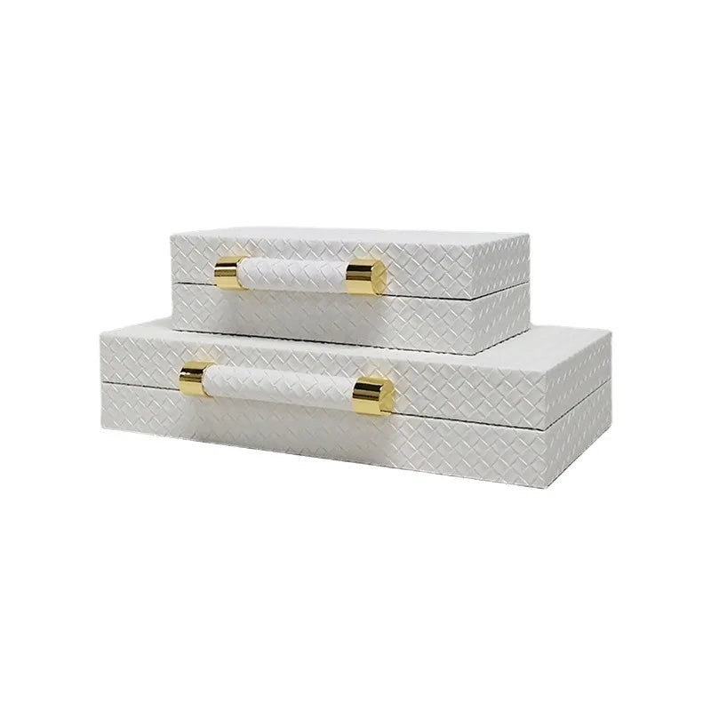 Load image into Gallery viewer, Leather Jewelry Box To Store European Style Wooden Frame Organizer Luxury Jewelry Box Empty No Grid Gift Boxes for Present
