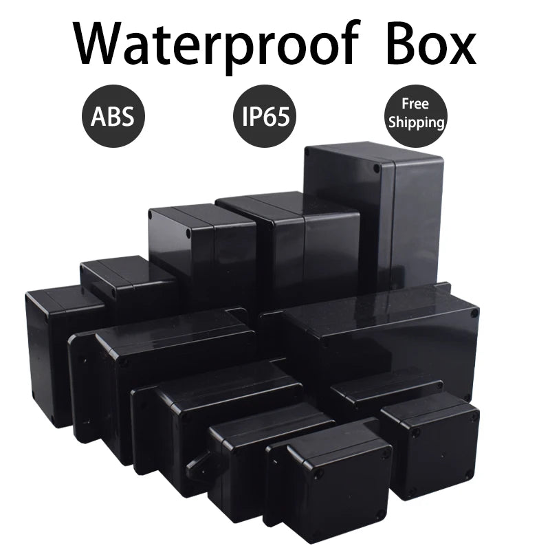 Load image into Gallery viewer, ABS Waterproof Box Housing Electronic Safe Case Plastic Boxes Black Wire Junction Box Plastic Organizer IP67 Waterproof Enclosur
