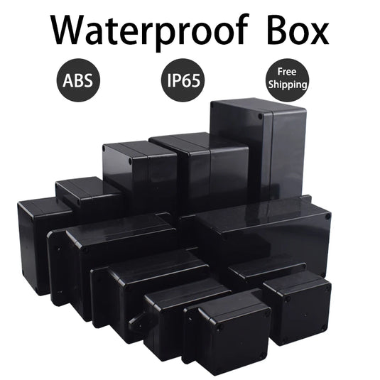 ABS Waterproof Box Housing Electronic Safe Case Plastic Boxes Black Wire Junction Box Plastic Organizer IP67 Waterproof Enclosur