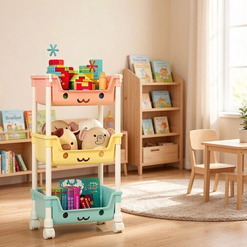 Load image into Gallery viewer, Toy Storage Trolley Bookshelf Kitchen Organizer Bathroom Accessories Snack Rack for Children Storage Organizer Kitchen Storage
