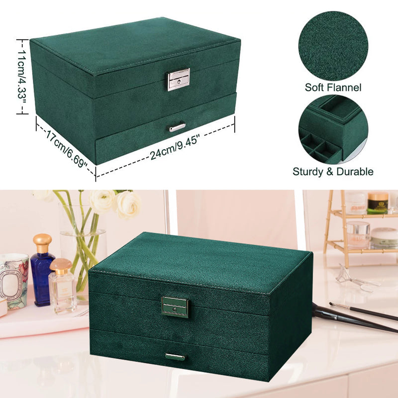 Load image into Gallery viewer, Jewelry Box for Women 3 Layers Large Jewelry Organizer with velvet Travel Jewelry Storage Organizer for Earring Ring Necklace

