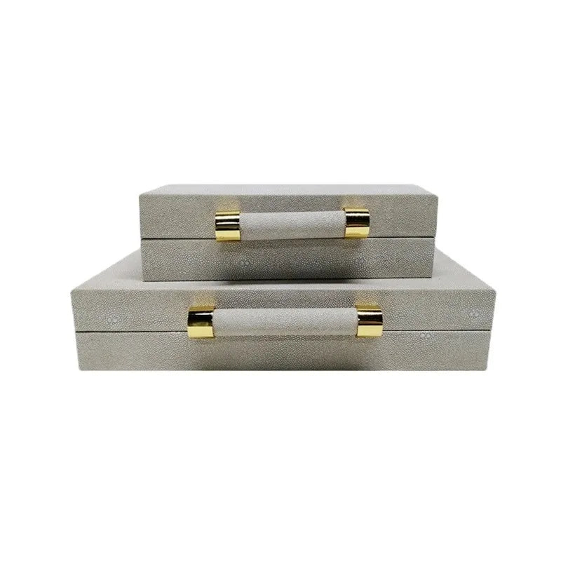Load image into Gallery viewer, Leather Jewelry Box To Store European Style Wooden Frame Organizer Luxury Jewelry Box Empty No Grid Gift Boxes for Present
