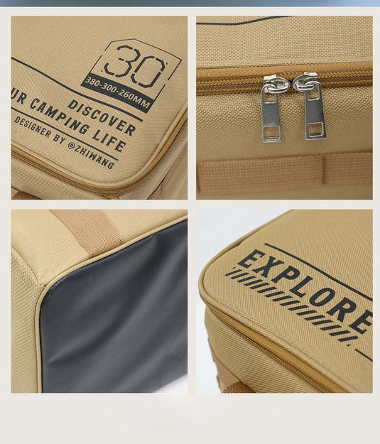 Outdoor folding storage box, picnic camping equipment storage box, tableware and kitchenware storage bag, large capacity