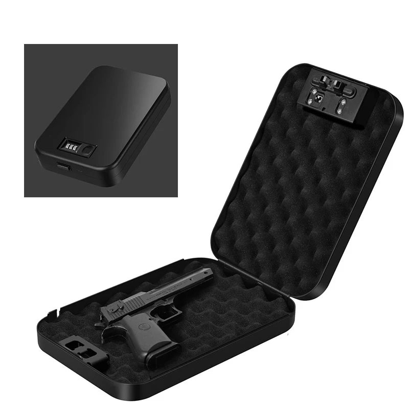 Load image into Gallery viewer, Gun Safe Box Biometric Fingerprint Mechanical Password Safe for Weapons Smart Mini Safety Gun Firearm Vault Pistol
