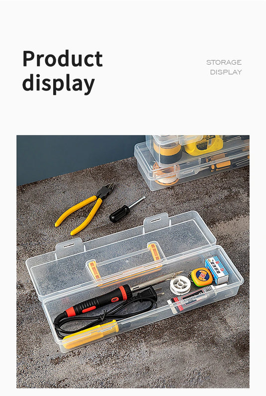 Transparent Handheld Toolbox Portable Large Capacity Thickened Plastic Hardware Tool Storage Box With Handle Tool Organizer Box