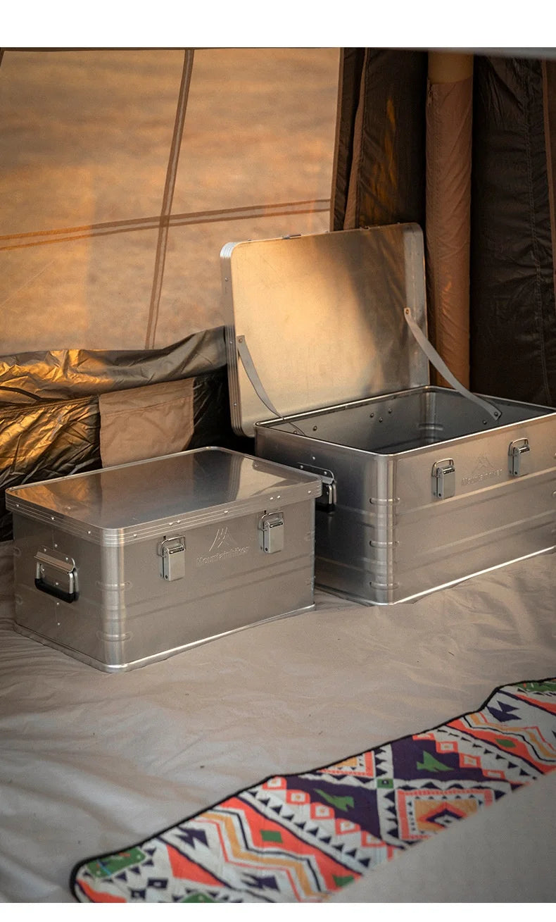 Load image into Gallery viewer, 30-80L Outdoor Storage Box Camping Picnic Travel Aluminum Alloy Large Capacity Box Accessories Storage Bag Hiking Accessories
