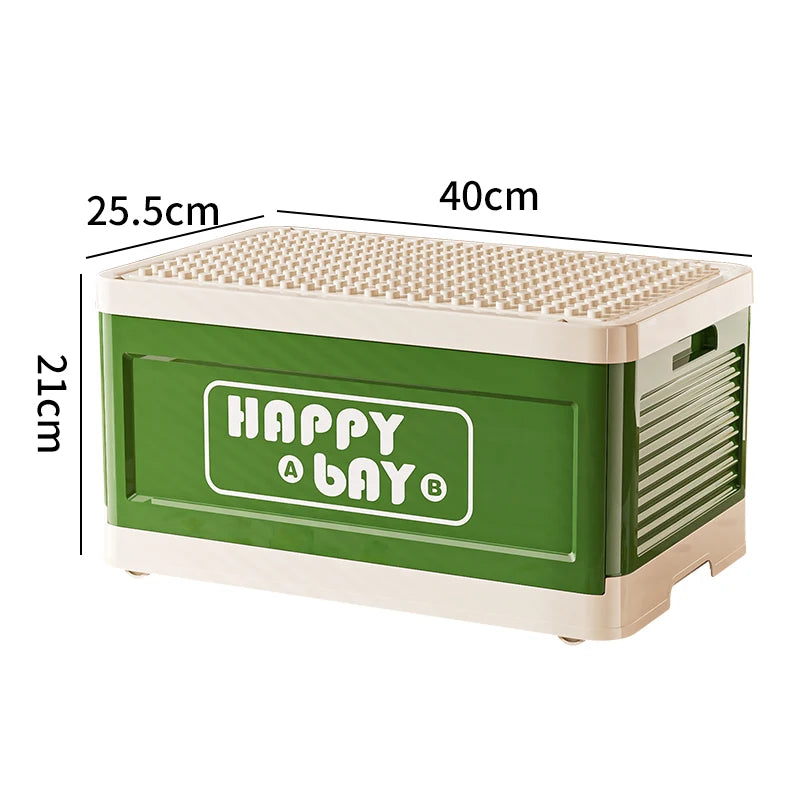 Load image into Gallery viewer, Foldable Toys Storage Box Building Block Organizer Box with Lid Movable Trolley Large Stackable Clothes Snack Storage Boxes
