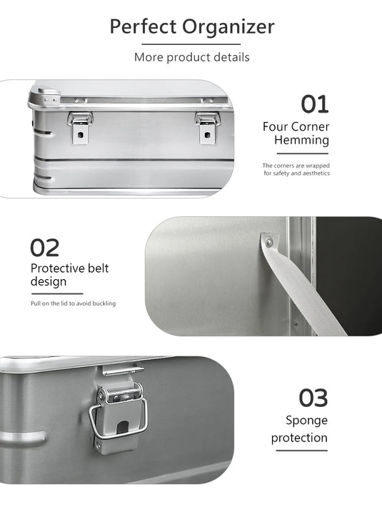 DOTWISE Outdoor Storage Box 30-80L Large Capacity Aluminum Alloy Box For Camping Picnics Travel Home Storage Organization