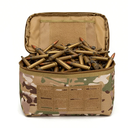 Portable Rifle Cartridge Bag Pistol Ammo Pouches Outdoor Ammunition Box Hunting Shooting Bullet Storage Case EDC Handbag