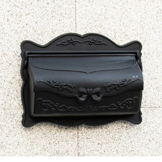 Matte Black European Rustic Iron Mailbox Vintage Bucket Tin Newspaper Post Letter Box Aluminum Design