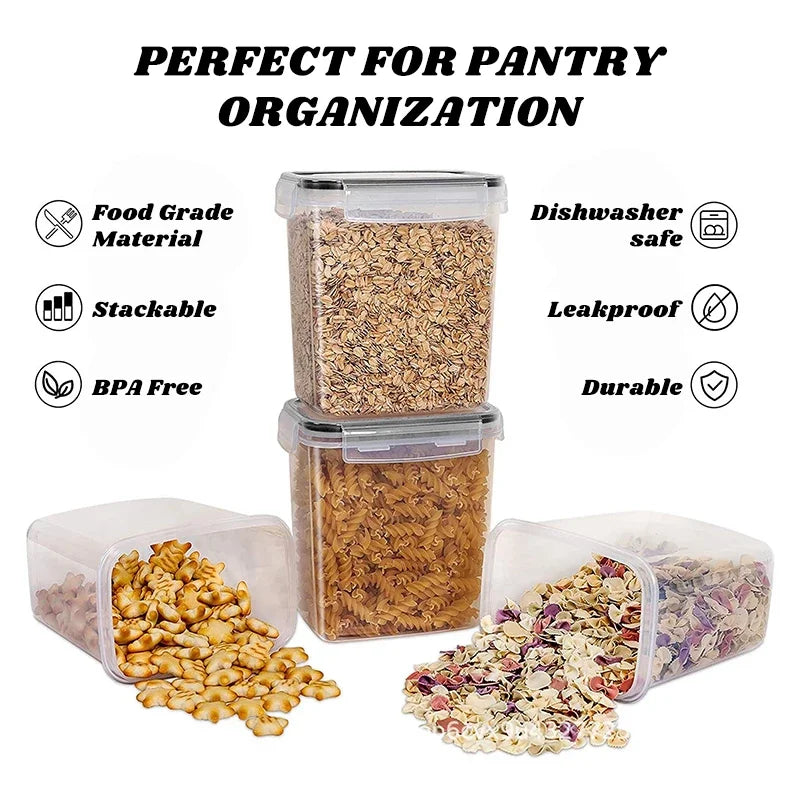 Load image into Gallery viewer, Food Storage Containers with Lids Stackable Treat Box Containers for Kitchen Pantry Organization Containers for Rice Dispenser
