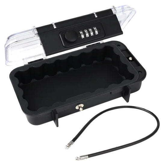 Portable Safe Box Waterproof Anti-Theft Beach Travel Safe Box Combination Security Lockbox with Removable Wire Rope Portable