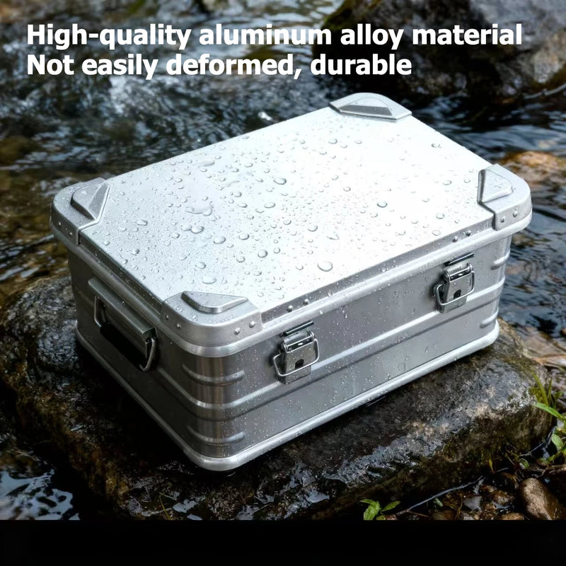 Load image into Gallery viewer, 30L 50L 80L Aluminum Alloy Travel Storage Box Silver Storage Box for Camping Household Car Picnic Travel Camping Outdoor storage
