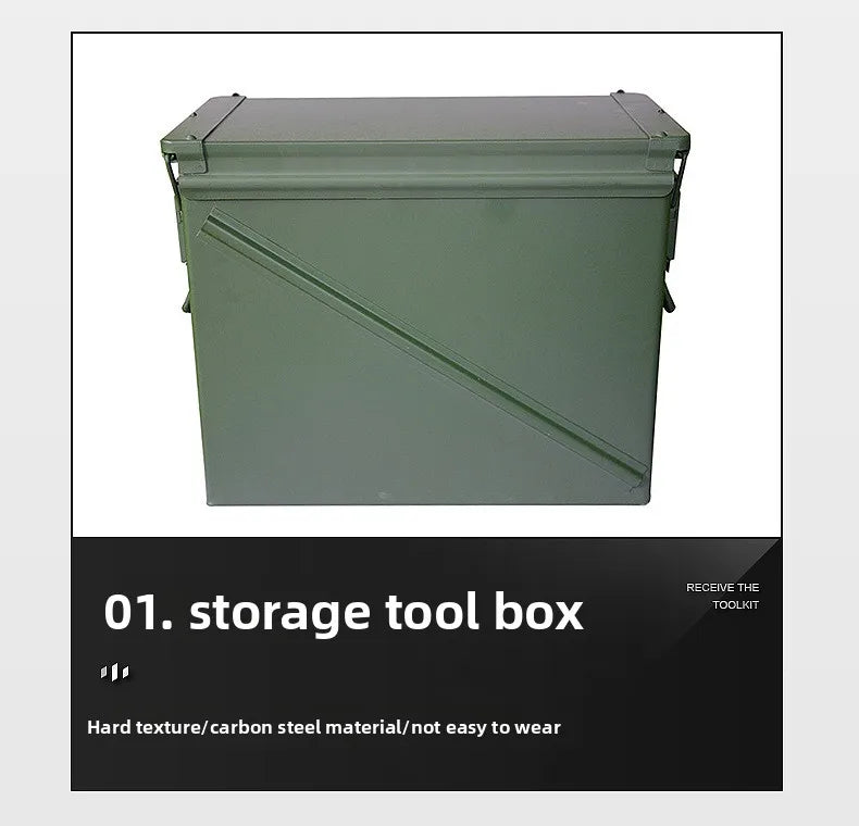 Load image into Gallery viewer, Metal bullet box, iron sheet storage box for hardware tools, small multi-functional protective portable ammunition empty box
