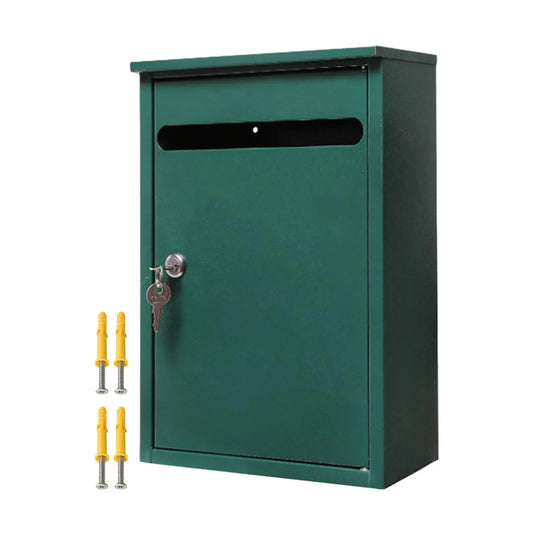 Wall Mount Lockable Mailbox Heavy Duty Package Drop Family Residence Rust Resistant Decorative Office Building Large Drop Box