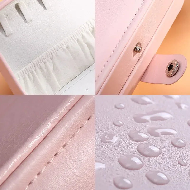 Load image into Gallery viewer, Portable Jewelry Box Jewelry Organizer Display Travel Jewelry Case Boxes Button Leather Storage Zipper Jewelers Joyero
