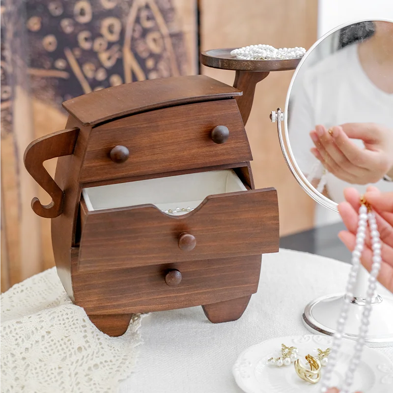 Load image into Gallery viewer, Elegant Wooden Jewelry Box for Rings Necklaces &amp; Earrings High-End Gift for Weddings Housewarmings - Storage Organizer

