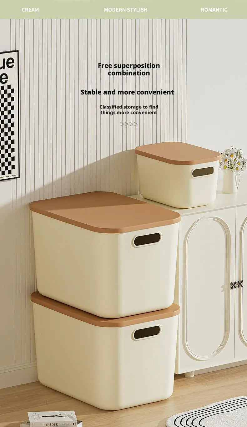 Load image into Gallery viewer, Toy Storage Box with Lid Desktop Plastic Snacks Cosmetics Organizer Basket Dormitory Wardrobe Sundry Pants Clothes Storage Box
