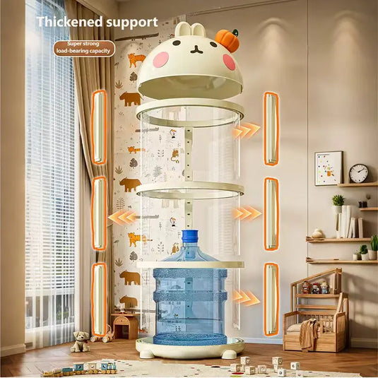 Doll Storage Box Large Capacity Organization Children's Plush Toys Bucket Home Multi-layer Push The Door Toy Organizer Kid Gift