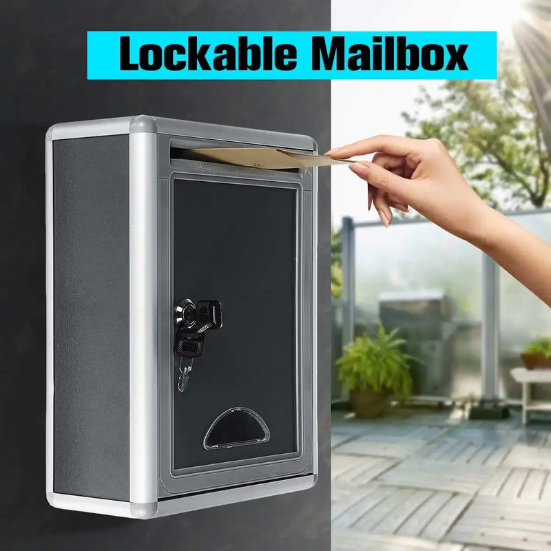 Load image into Gallery viewer, Aluminum Alloy Post Box Wall Mount Mail Iron Letter Holder Storage Outdoor Security Lockable Mailbox Home Balcony Garden Decor
