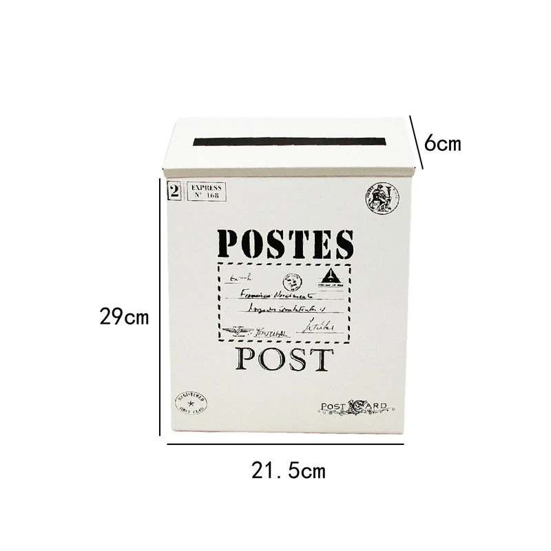Load image into Gallery viewer, Wall Hanging Mail Box Opinion Box Metal Postbox Letterbox Wall Mounted Mailbox for Outdoor Yard Home Office Front Door Garden
