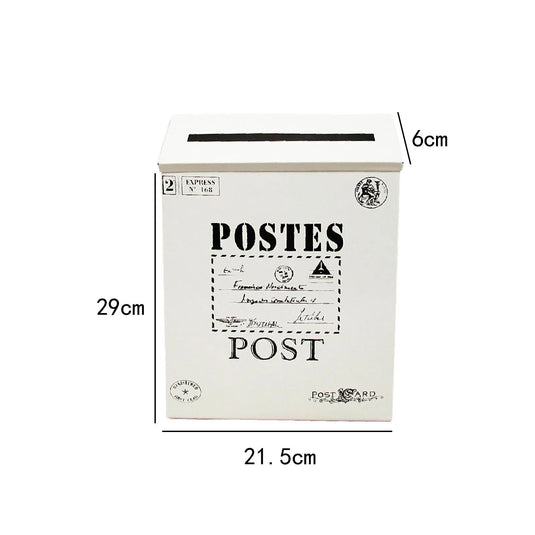 Wall Hanging Mail Box Opinion Box Metal Postbox Letterbox Wall Mounted Mailbox for Outdoor Yard Home Office Front Door Garden