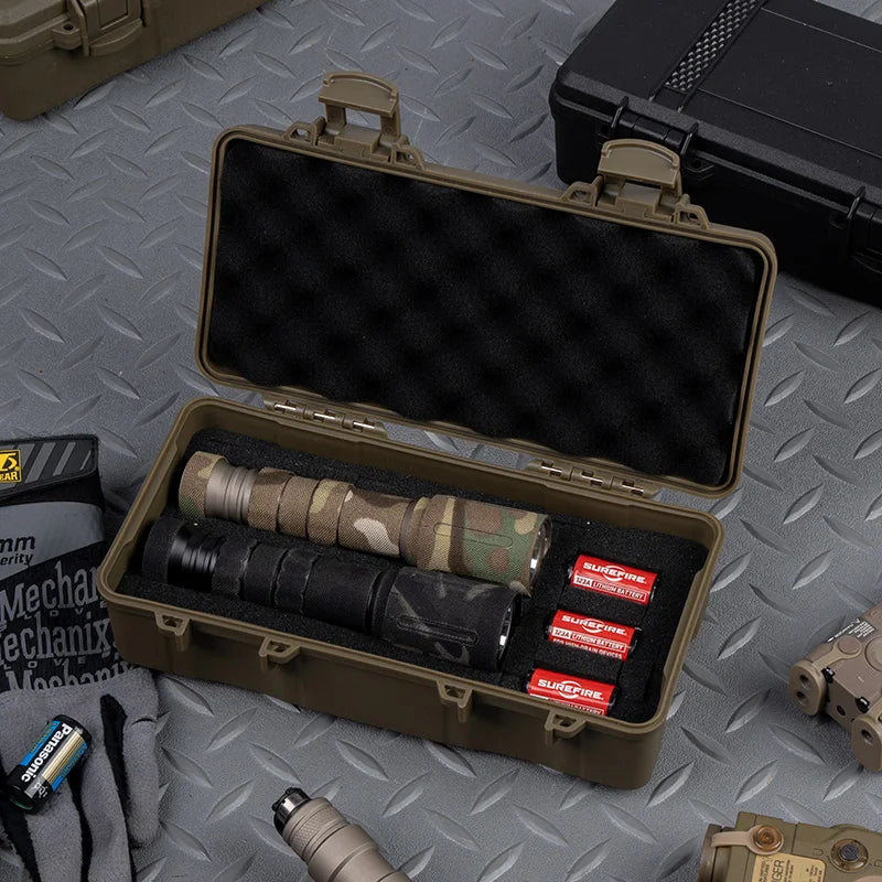 Load image into Gallery viewer, Tactical Equipment Outdoor Shockproof Protection Storage Box Shooting Hunting Laser Box Versatile EDC Flashlight Hard Case
