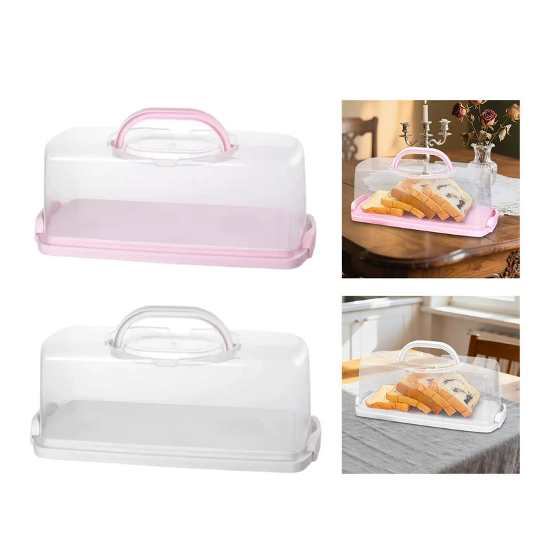 Load image into Gallery viewer, Rectangular Bread Box Food Storing Multifunction with Transparent Lid with Handle Bread Keeper for Graduation DIY Baking
