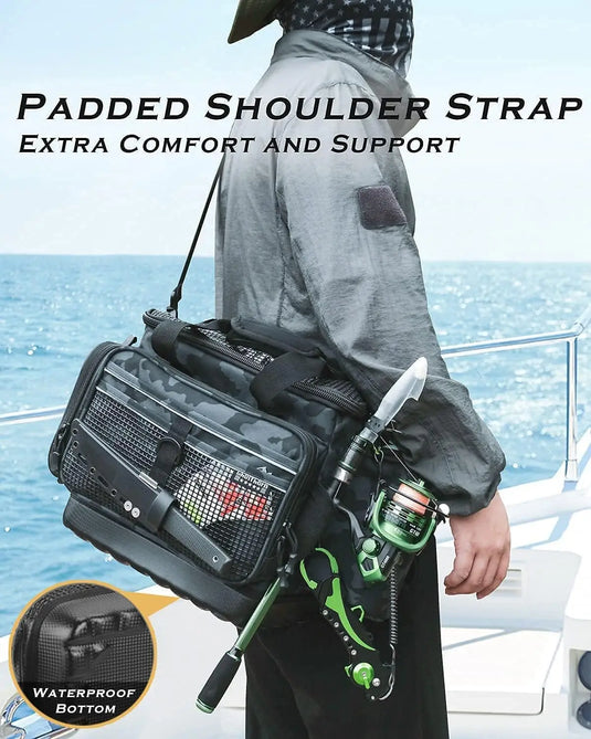 Fishing square bread bag with 4 3600 fishing boxes