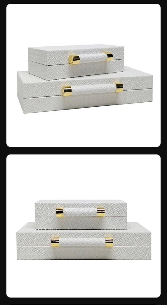 Leather Jewelry Box To Store European Style Wooden Frame Organizer Luxury Jewelry Box Empty No Grid Gift Boxes for Present