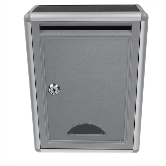 Aluminum Alloy Post Box Wall Mount Mail Iron Letter Holder Storage Outdoor Security Lockable Mailbox Home Balcony Garden Decor