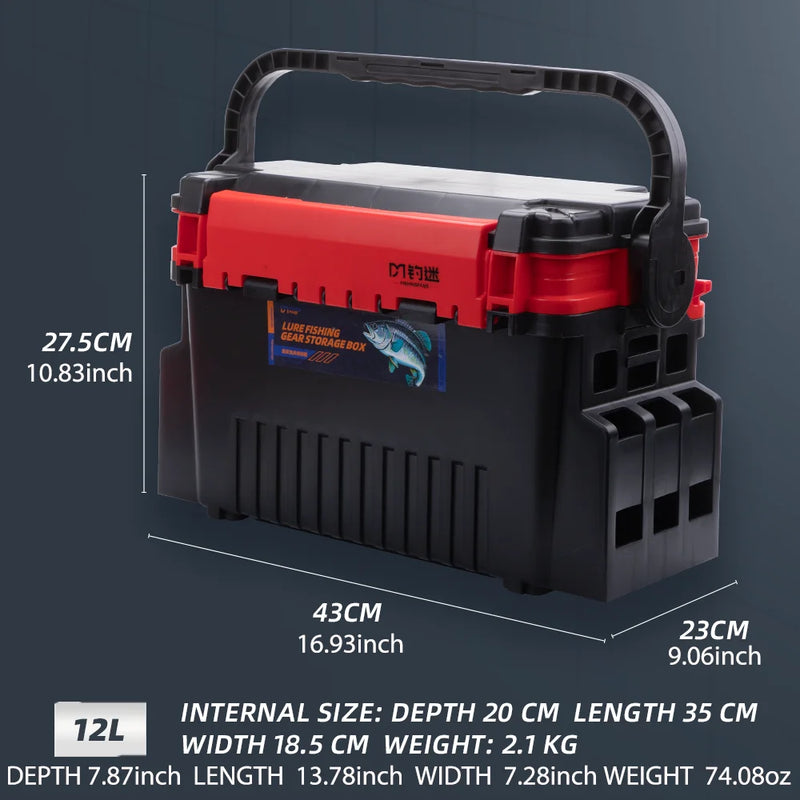 Load image into Gallery viewer, Fishingfans 6L 12L Fishing Box Organizer Multi-function Lure Live Fish Bucket Thickening Storage Box Fishing Tackle Box
