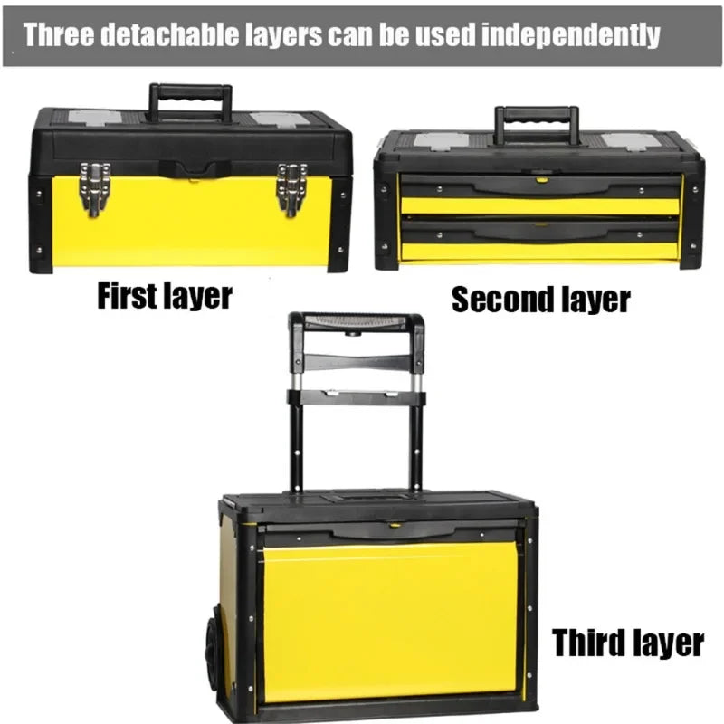Load image into Gallery viewer, Tool Box Storage Professional Big Metal Removable Three-layers Alloy Tool Box Workshop Storage Hardware Electrician Product
