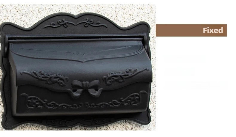 Load image into Gallery viewer, Matte Black European Rustic Iron Mailbox Vintage Bucket Tin Newspaper Post Letter Box Aluminum Design
