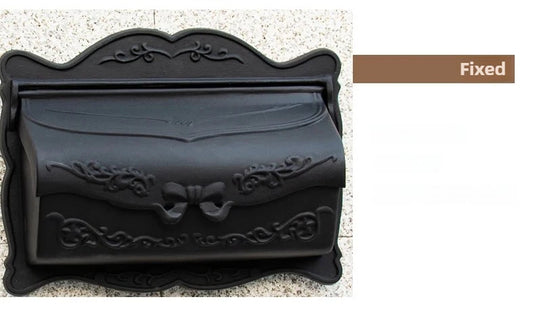 Matte Black European Rustic Iron Mailbox Vintage Bucket Tin Newspaper Post Letter Box Aluminum Design