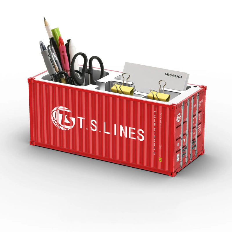 Load image into Gallery viewer, Miniature Realistic Shipping Container Model Simple Multifunctional Office Desktop Pen Holder Storage Box Home Decor Craft
